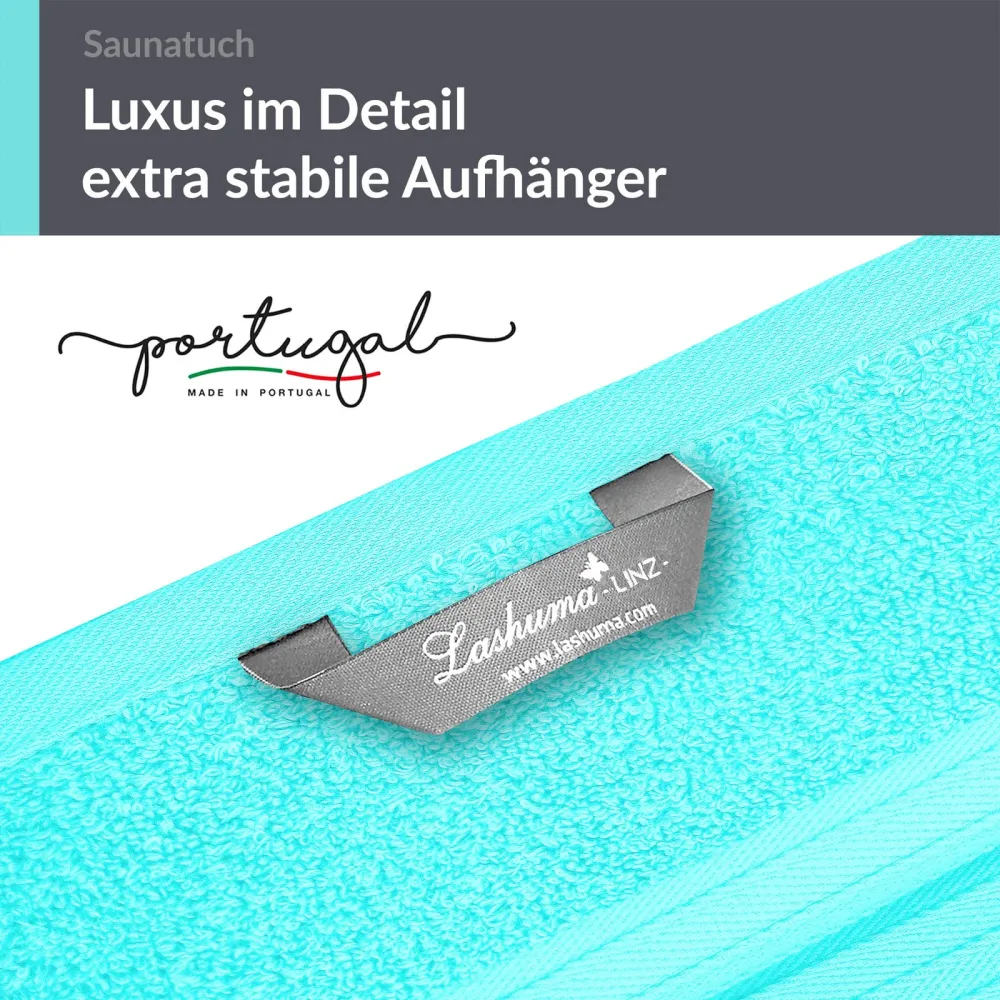 XXL Saunatuch extra lang 85x220 cm Türkis