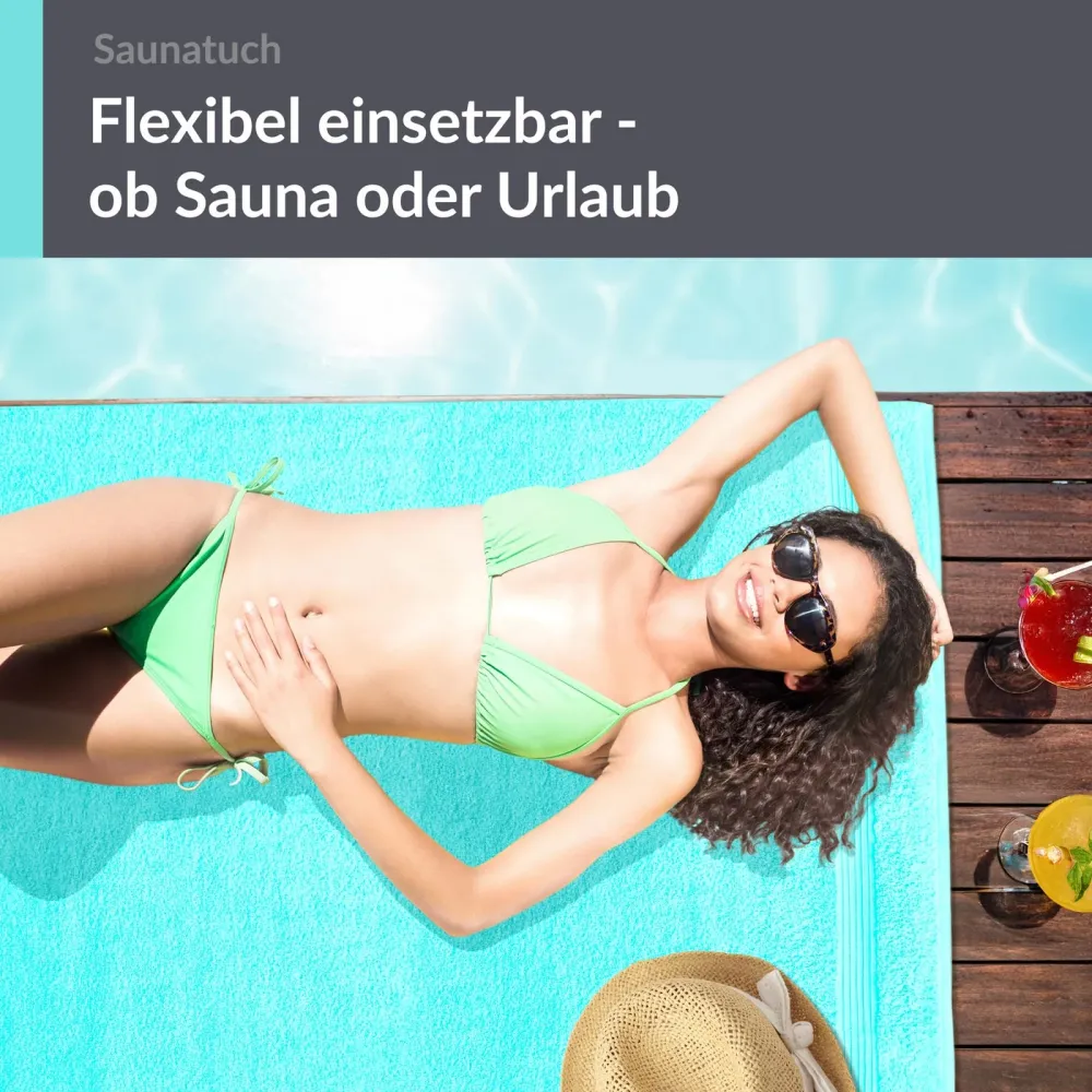 XXL Saunatuch extra lang 85x220 cm Türkis
