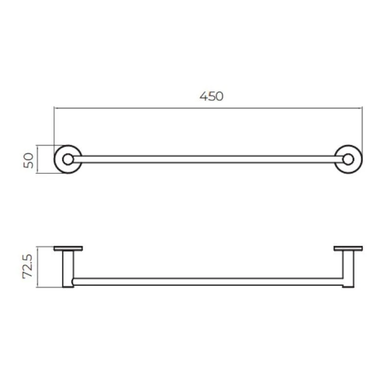 Imex - Handtuchhalter Stange 40 cm Essential gebürstetes Nickel