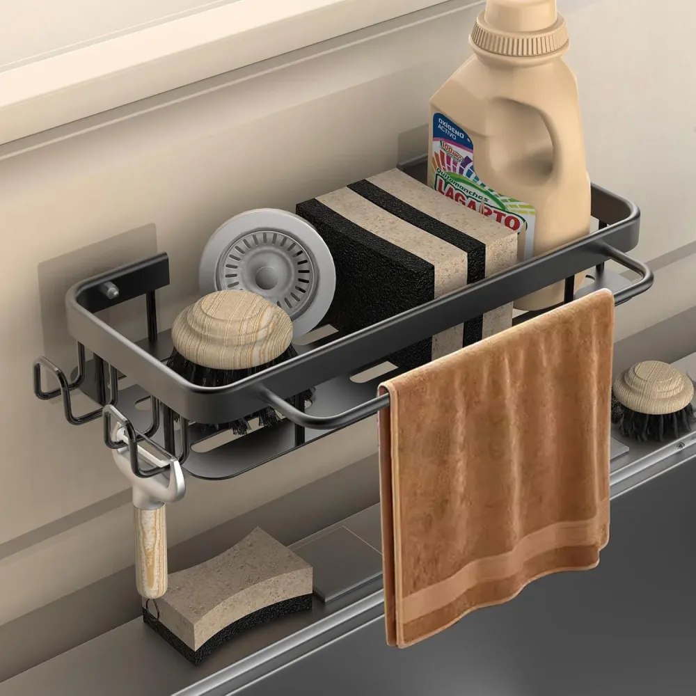 Küchen Spülbecken Organizer mit Handtuchhalter und Haken