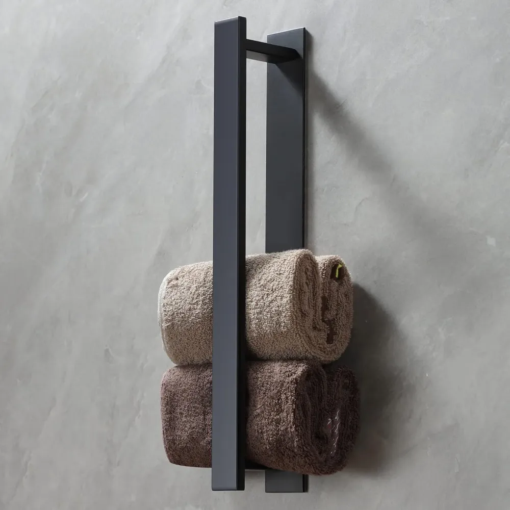 YIGII Schwarz Handtuchhalter Ohne Bohren 40CM Edelstahl