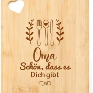 Bambus Schneidebrett für Oma zum Weihnachten Geburtstag