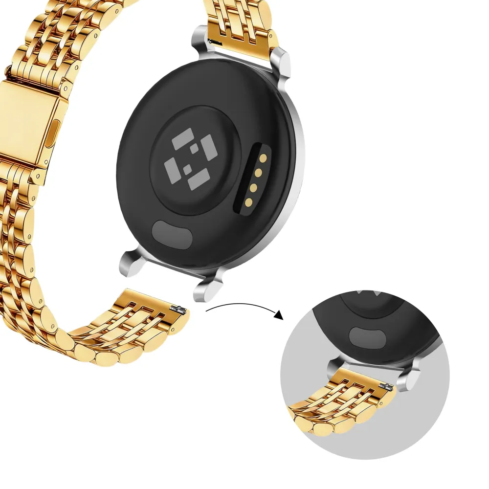 Bandz Pebble Round 2 - 14mm Stahlarmband 'Deluxe' (Gold)