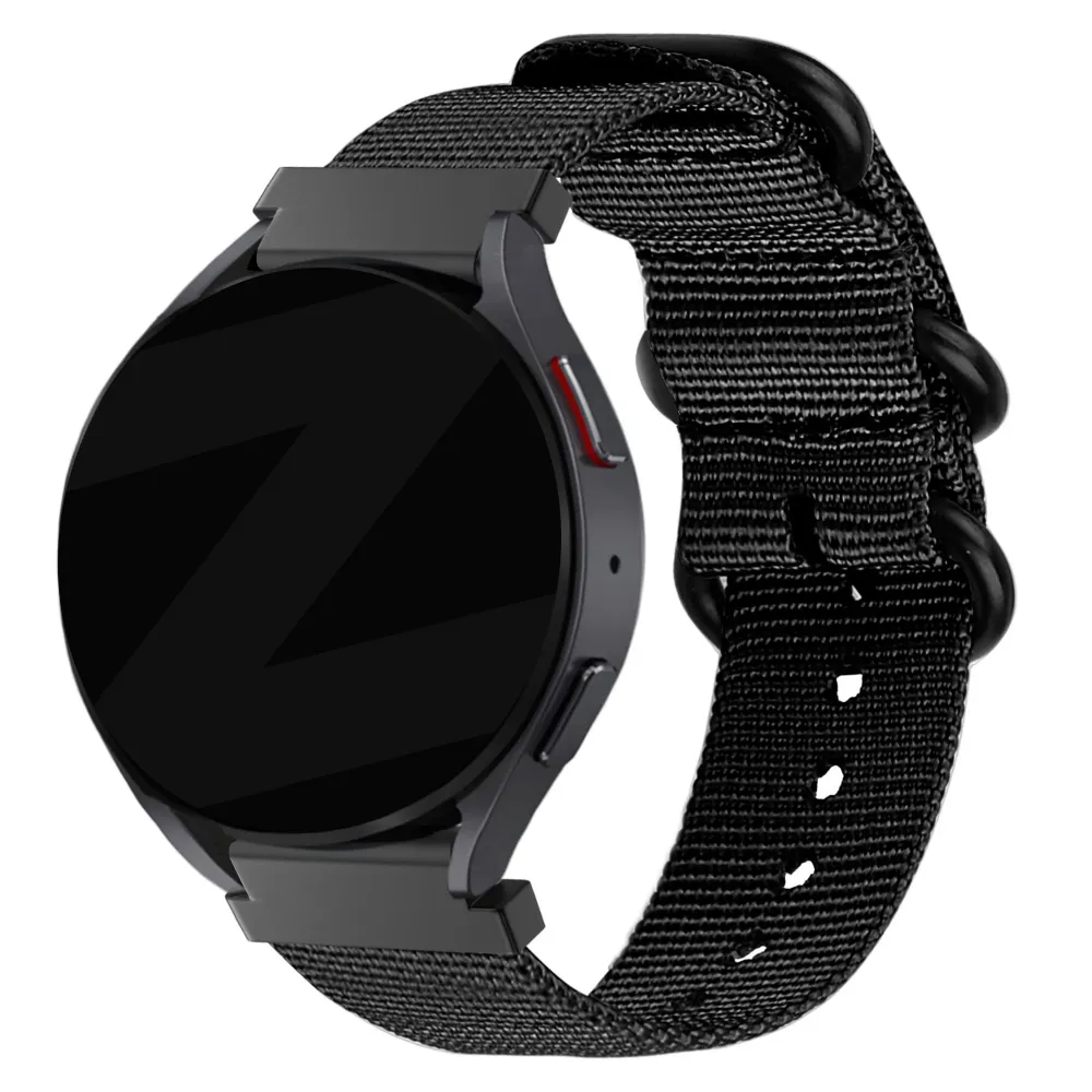 Bandz Pebble Round 2 - 20mm Schnallen-Nylonarmband (Schwarz)