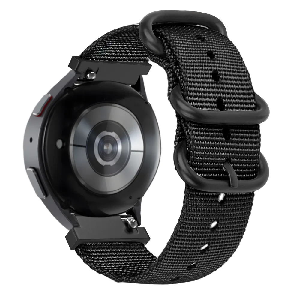 Bandz Pebble Round 2 - 20mm Schnallen-Nylonarmband (Schwarz)