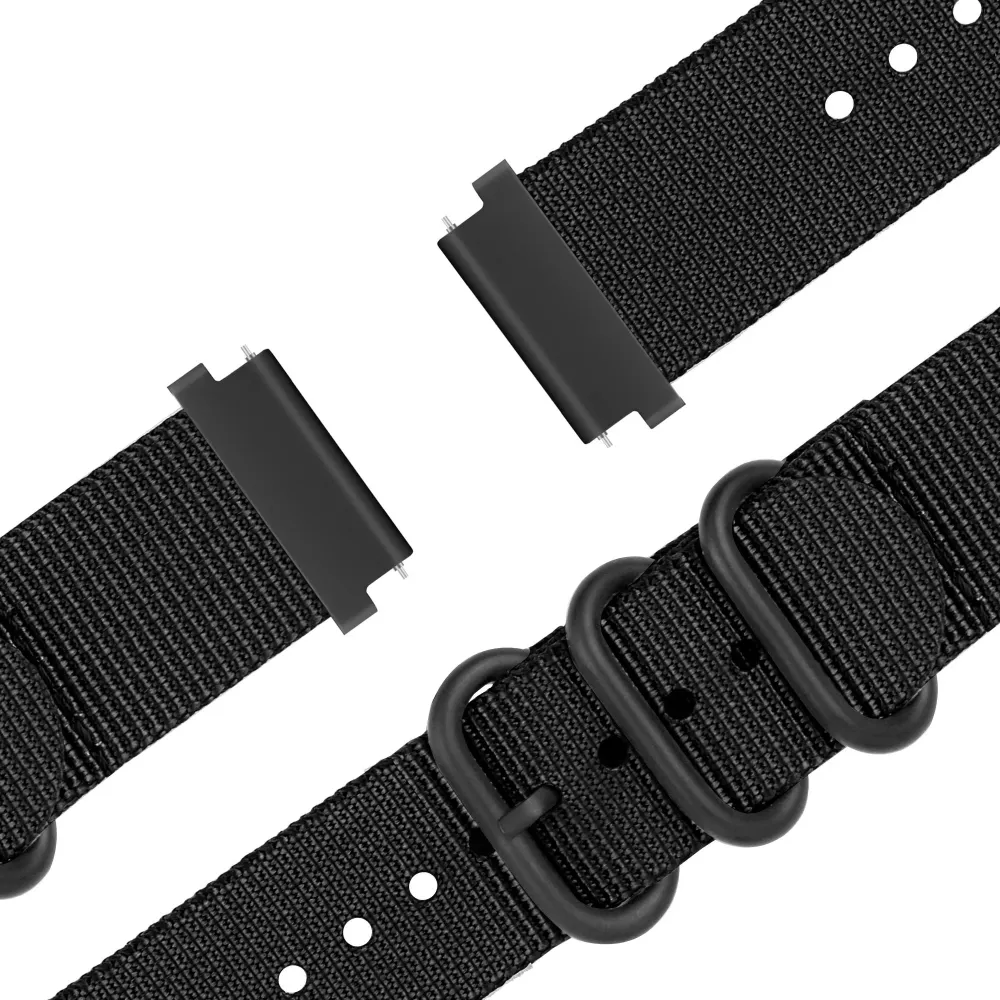 Bandz Pebble Round 2 - 20mm Schnallen-Nylonarmband (Schwarz)