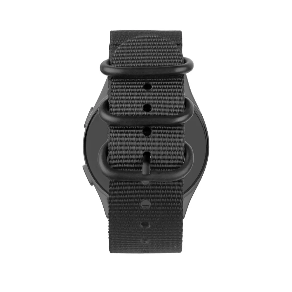 Bandz Pebble Round 2 - 20mm Schnallen-Nylonarmband (Schwarz)