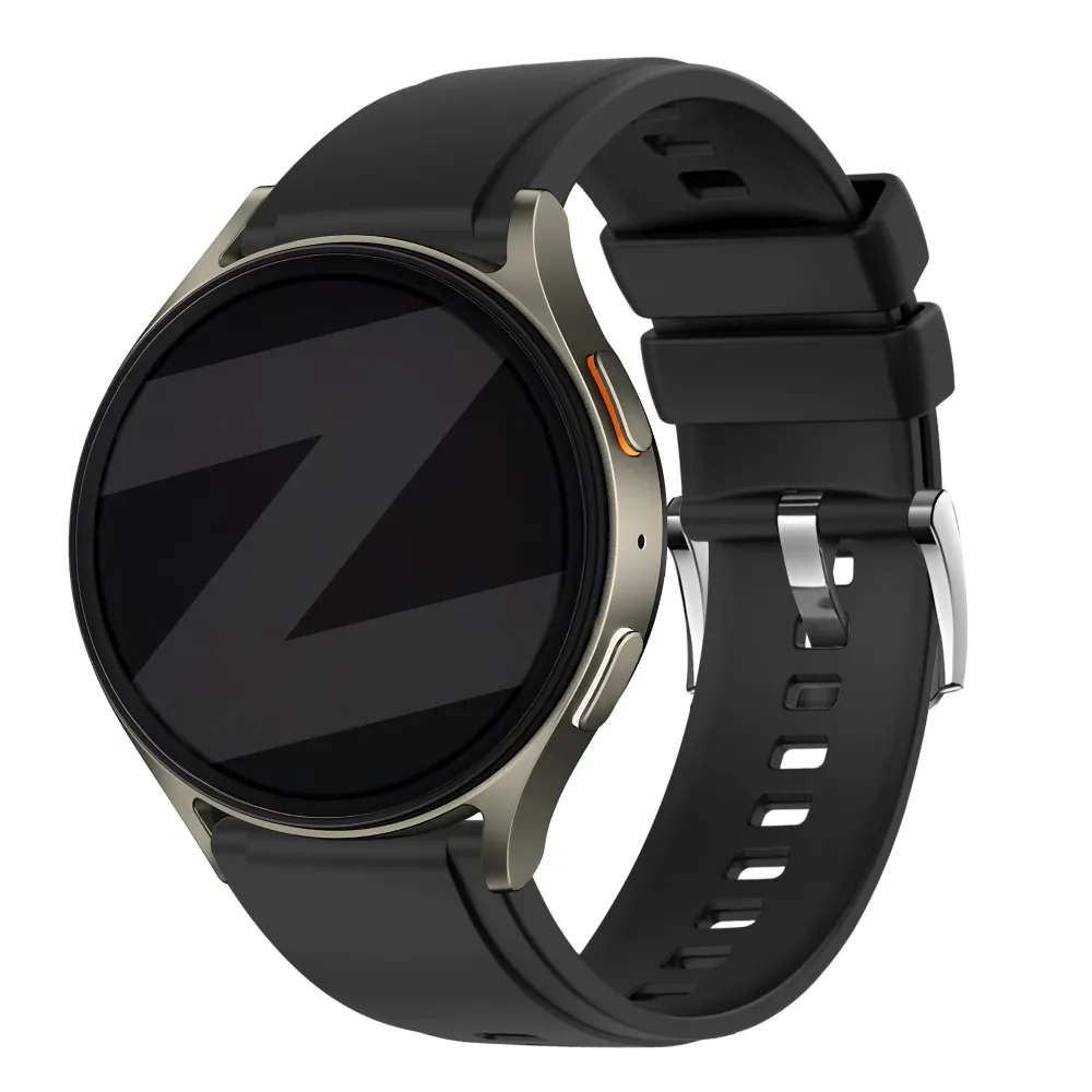 Bandz Pebble Round 2 - 20mm Silikonarmband 'Easy Fit' (Schwarz)