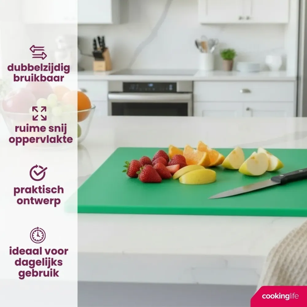 Cookinglife Schneidebrett HACCP Grün 40 x 30 cm - für Gemüse & Obst