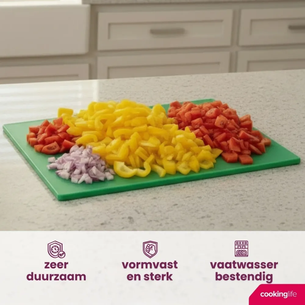 Cookinglife Schneidebrett HACCP Grün 40 x 30 cm - für Gemüse & Obst