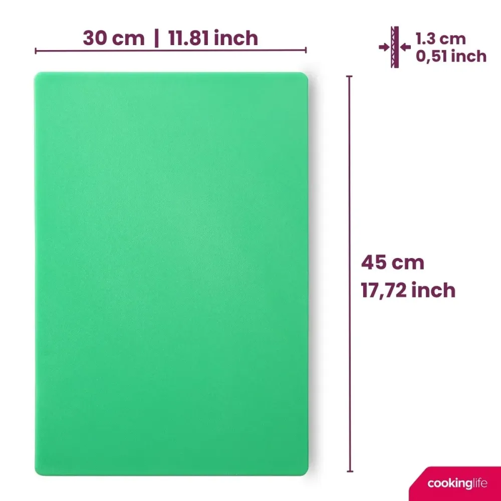 Cookinglife Schneidebrett HACCP Grün 40 x 30 cm - für Gemüse & Obst