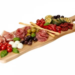 Cookinglife Servierbrett / Tapasbrett - Teak - 59 x 20 cm - Holzbrett für Häppchen und Gerichte