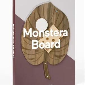 DOIY Servierbrett mit Messer „Monstera“