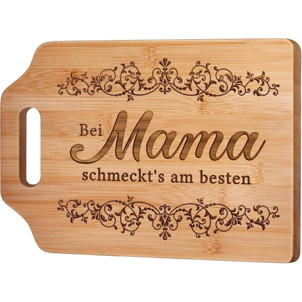 Graviertes Bambus Schneidebrett - Beste Mama Geschenk