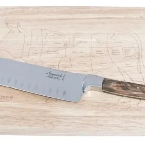 Laguiole Style de Vie Santokumesser aus Olivenholz mit Schneidebrett