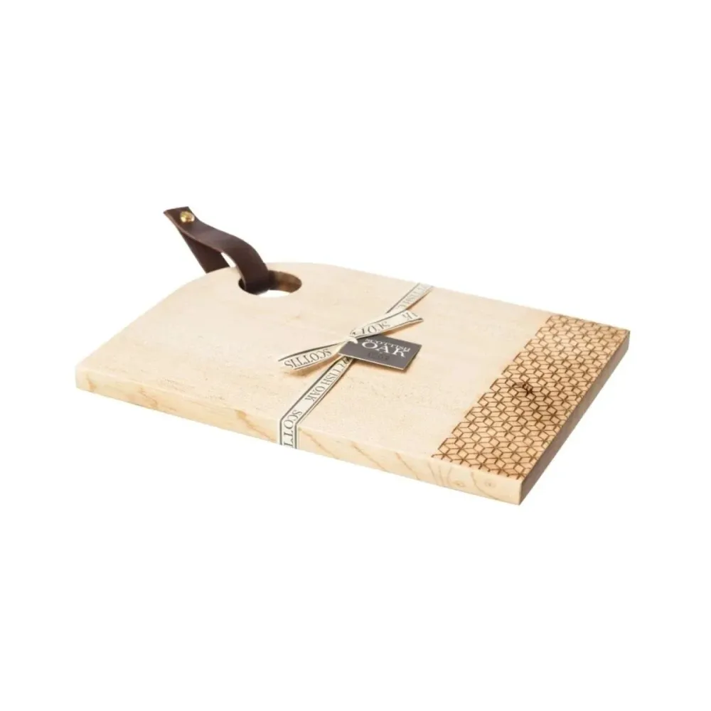Letzte Chance!!! Servierbrett GEO Medium mit Ledergriff - 35x25 - Scottish Made