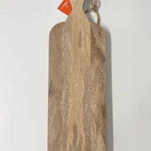 Längliches Holzbrett 53x16cm mit Griff & Füßen - Servierbrett im Landhausstil
