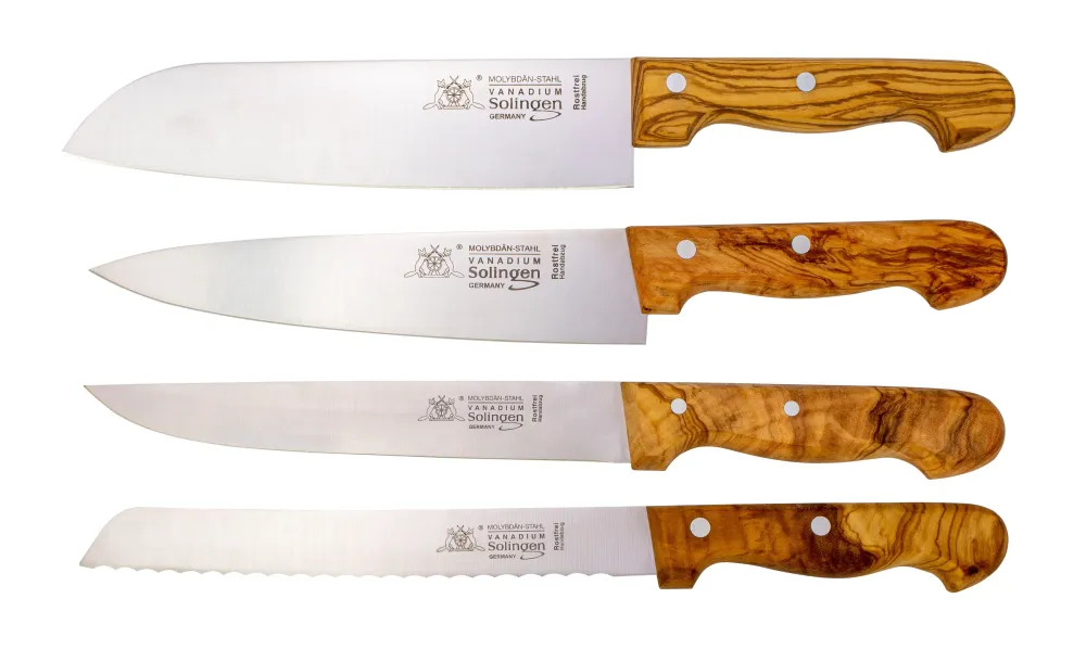 Messerset 4-tlg. mit Olivenholz - Made Solingen