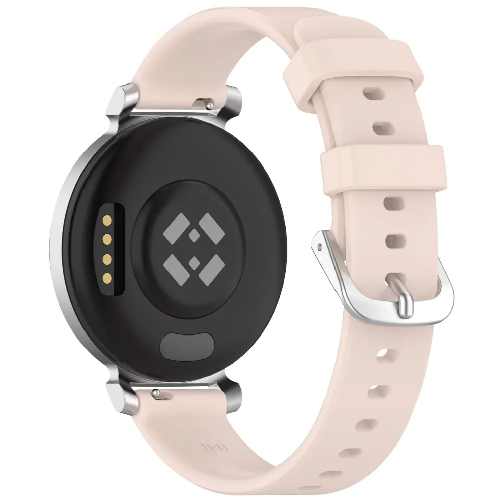 Pebble Round 2 - 14mm Klassisches Silikonarmband (Hellrosa)