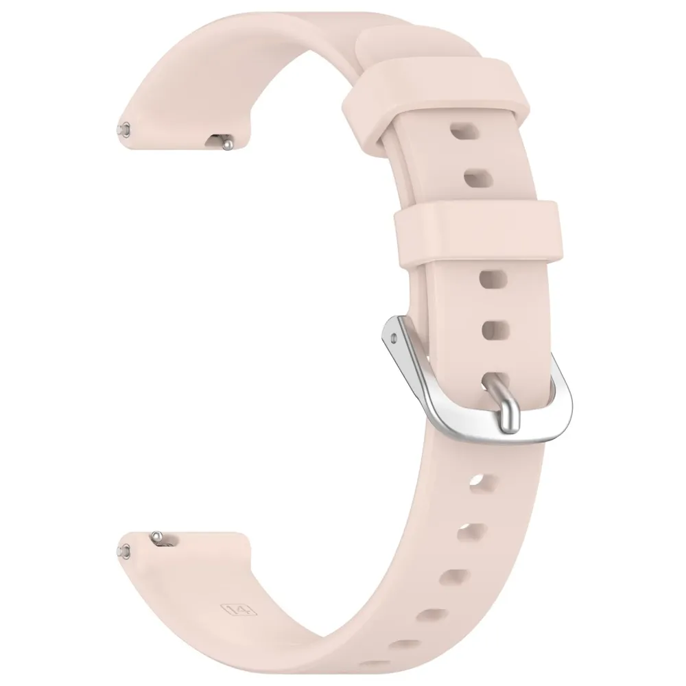 Pebble Round 2 - 14mm Klassisches Silikonarmband (Hellrosa)
