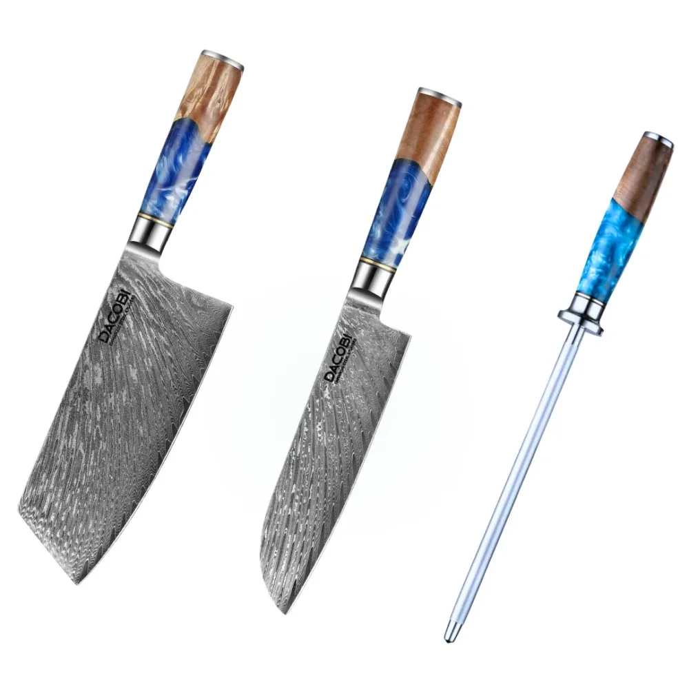 Professionelles Messerset, Damaststahl, D13