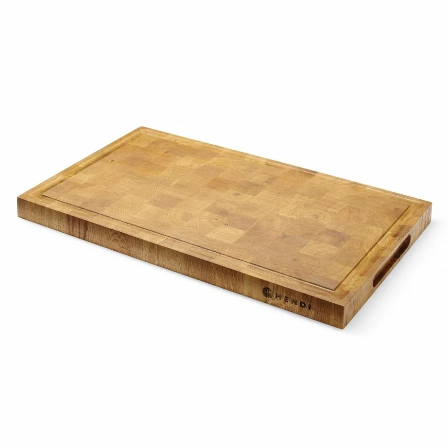 Servierbrett aus Eichenholz, Hirnholz, HENDI, 325x265x(H)30mm