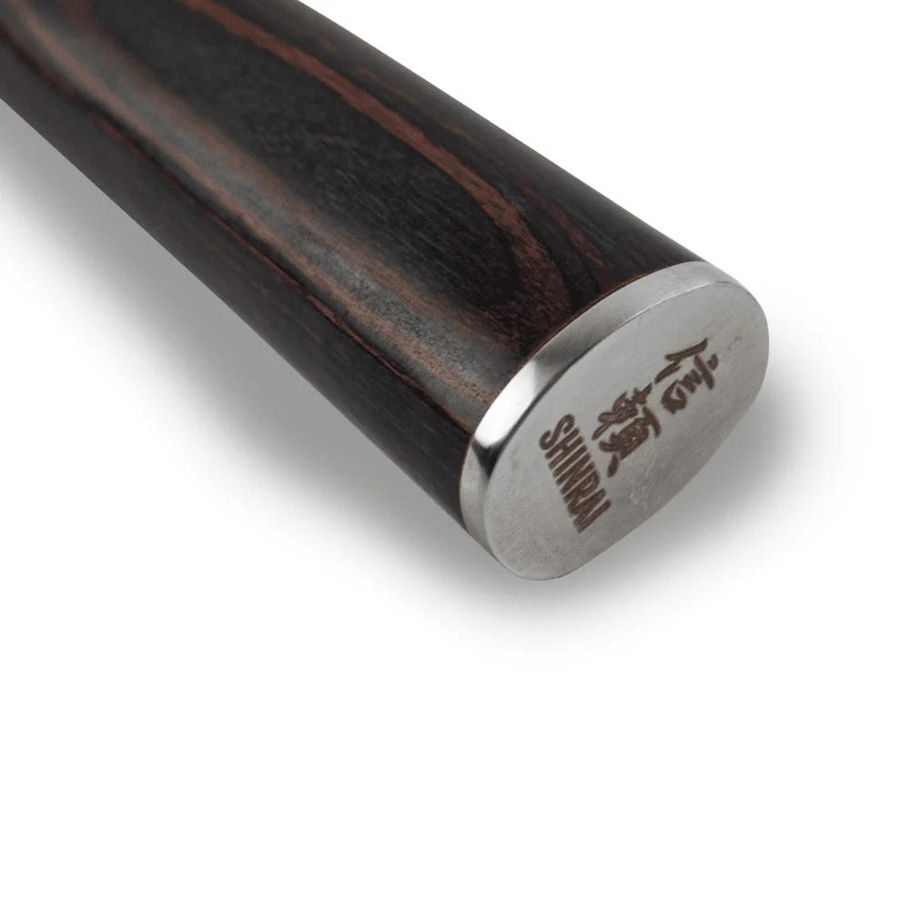 Shinrai Knives - 7-teiliges Messerset mit Damaskus-Print + doppelseitiger magnetischer Messerblock - Schwarz