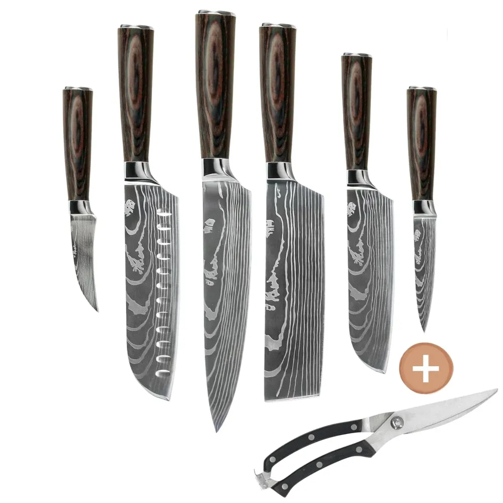 Shinrai Knives - Damastdruck 6-teiliges Messerset