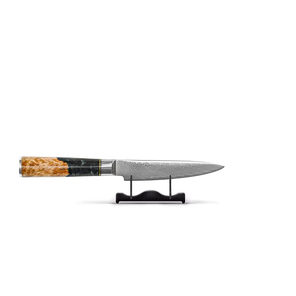 Shinrai Knives - Epoxy Onyx 6-teiliges Messerset + Messerblock + Schleifstein