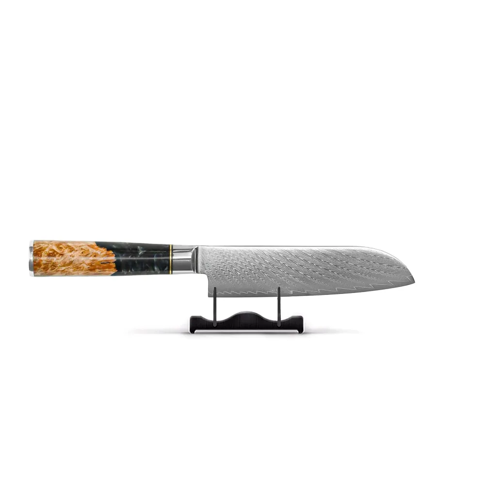 Shinrai Knives - Epoxy Onyx 6-teiliges Messerset + Messerblock + Schleifstein