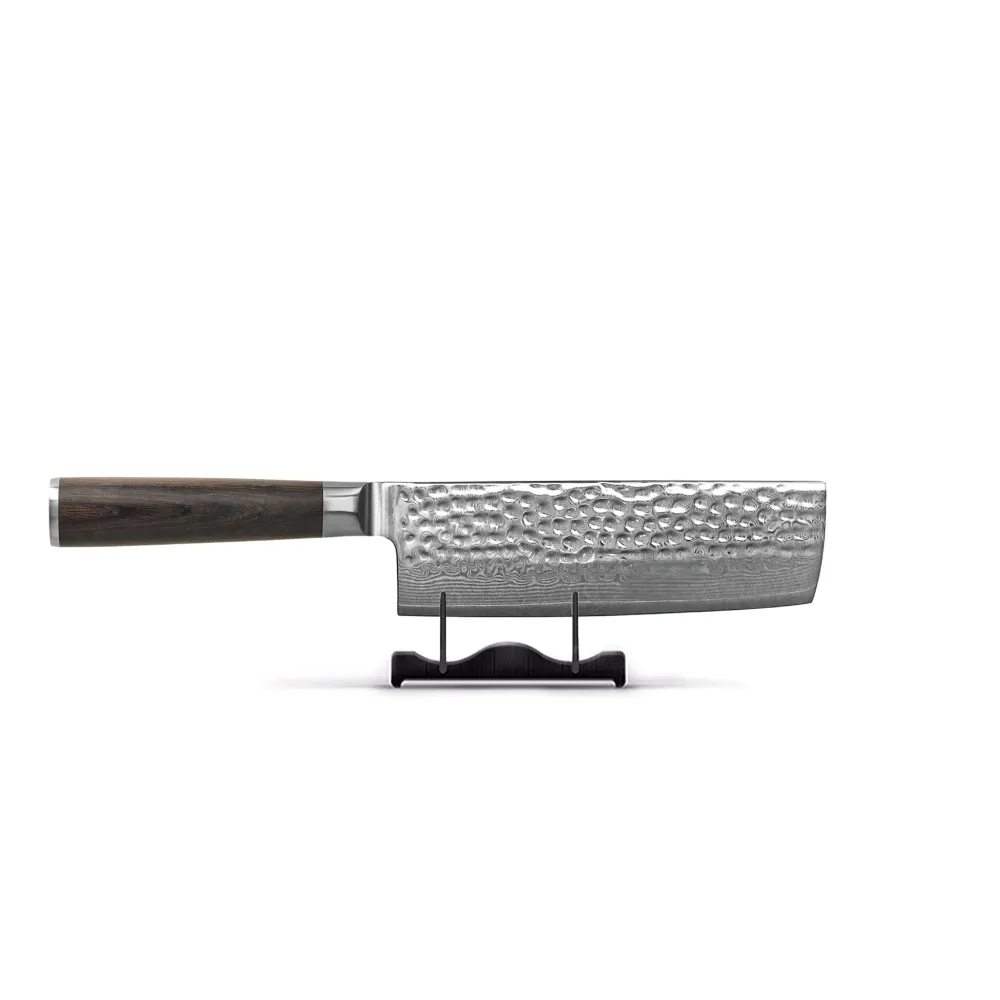 Shinrai Knives - Hammered Damask BR 5-teiliges Messerset + Messerblock Rotate