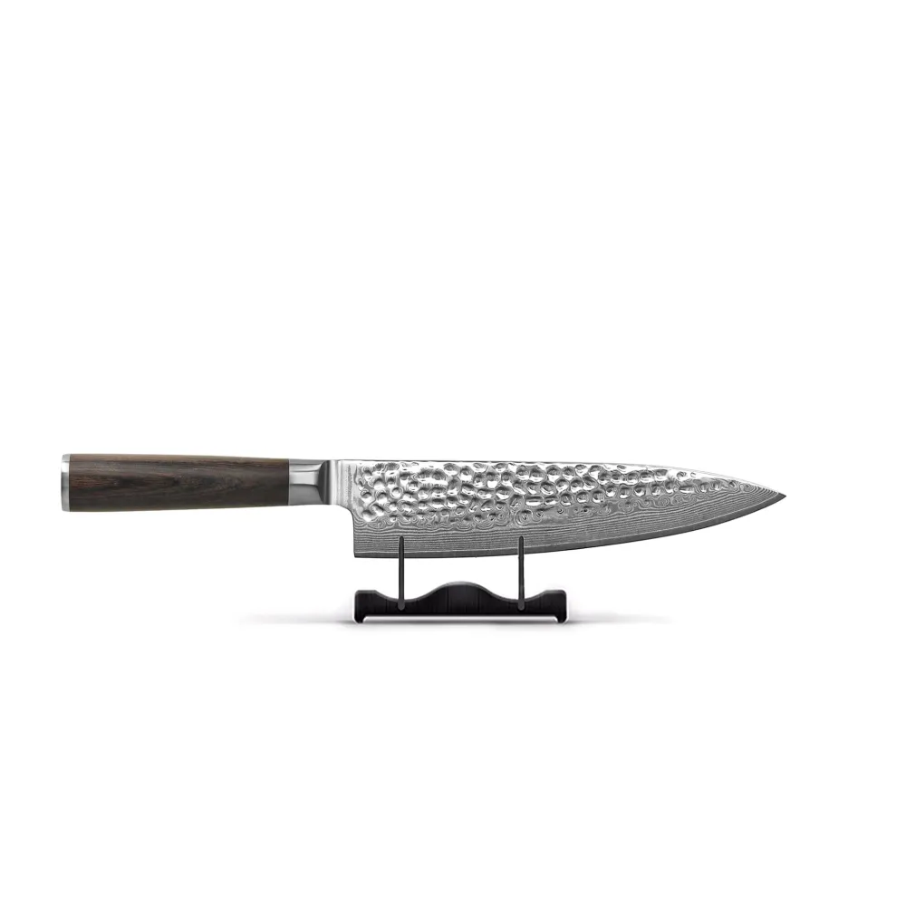 Shinrai Knives - Hammered Damask BR 5-teiliges Messerset + Messerblock-Matrize
