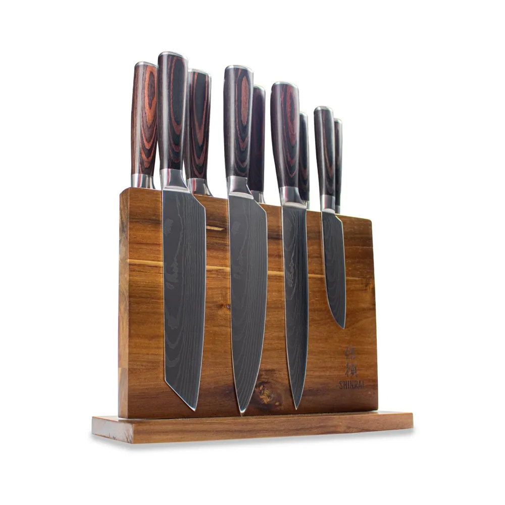 Shinrai Knives - Magnetischer Messerblock doppelseitig - Akazienholz