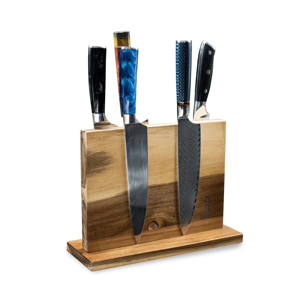Shinrai Knives - Magnetischer Messerblock doppelseitig - Akazienholz