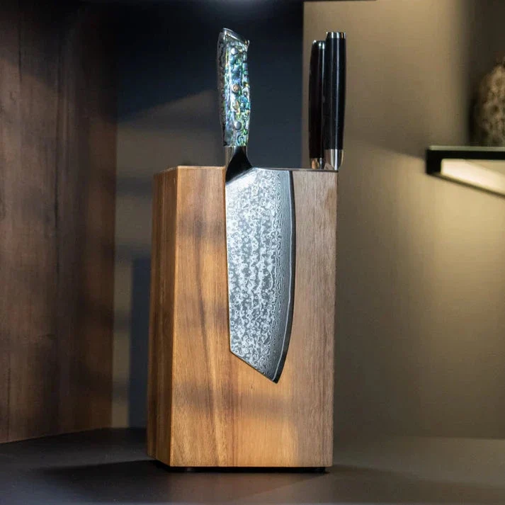 Shinrai Knives - Perlmutt-Juwelen 5-teiliges Messerset + Messerblock Rotate