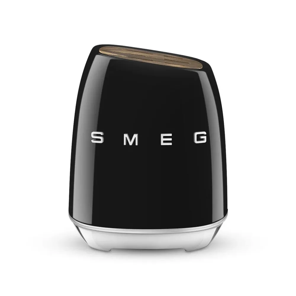 SMEG - Messerblock mit 6 Messern Schwarz