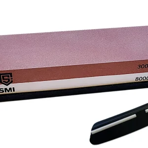 SMI Schleifstein 3000/8000 Körnung – Doppelseitiger Schärfstein, Wetzstein & Abziehstein mit Schleifhilfe – Messerschärfe...