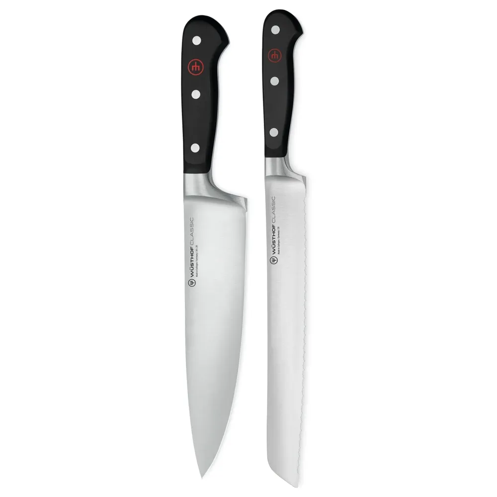 Wüsthof Classic 2-teiliges Messerset - Kochmesser + Brotmesser