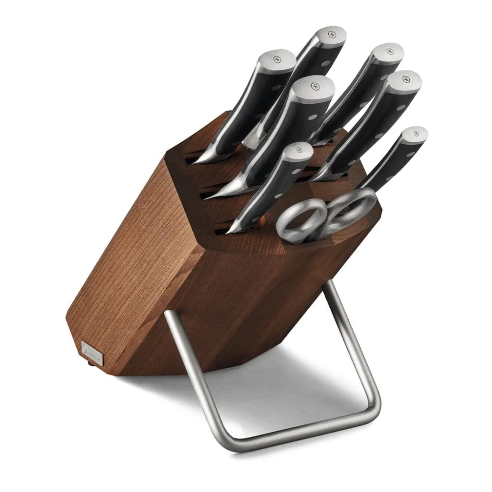 Wüsthof - Classic Ikon 8-teiliges Messerset mit braunem Messerblock