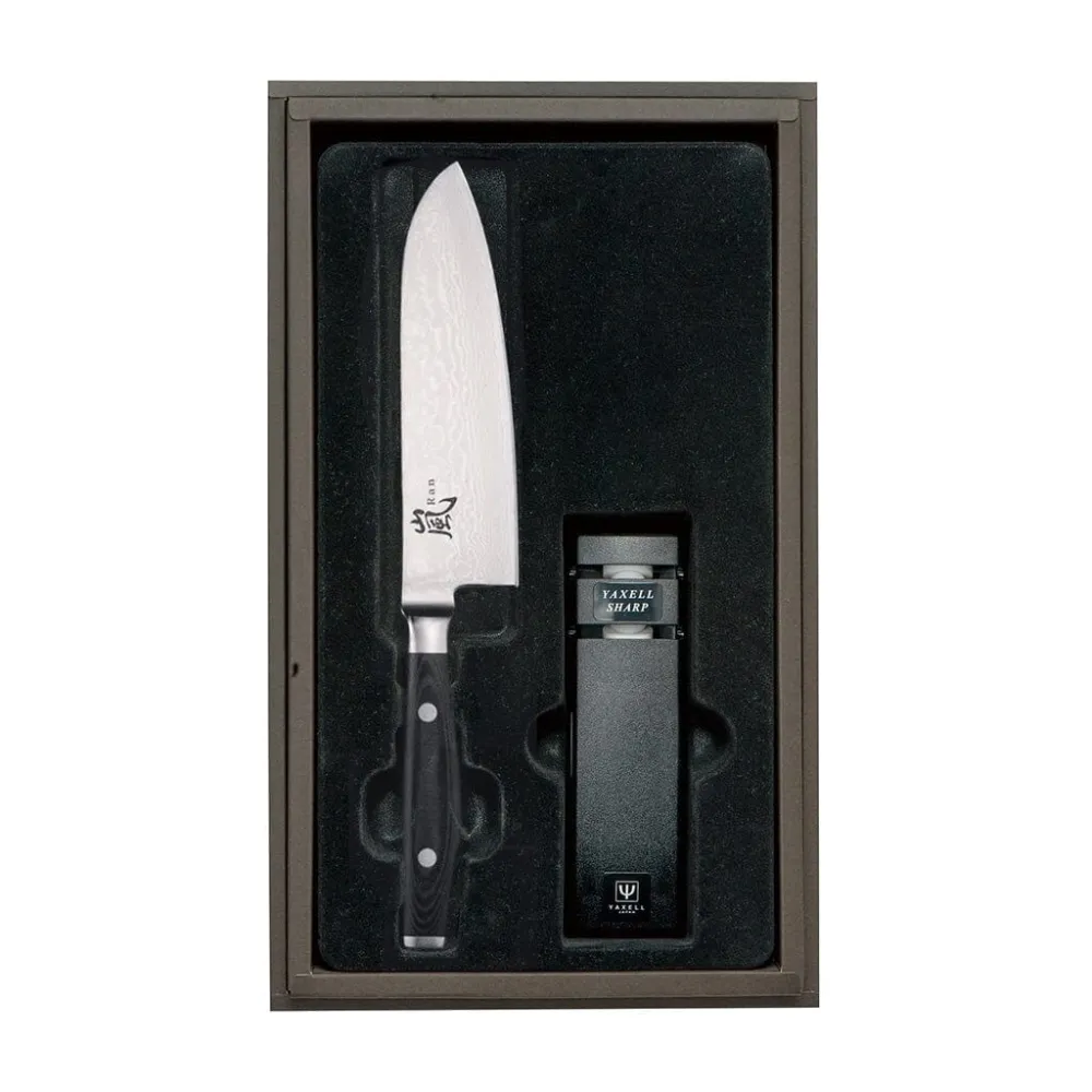 Yaxell - Ran Santokumesser 16,5 cm mit Messerschärfer
