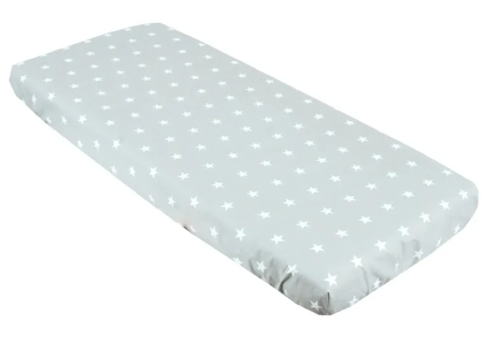 BABYLUX Spannbettlaken 40x90 cm Bettlaken Spannbetttuch Beistellbett 91. Sterne Grau