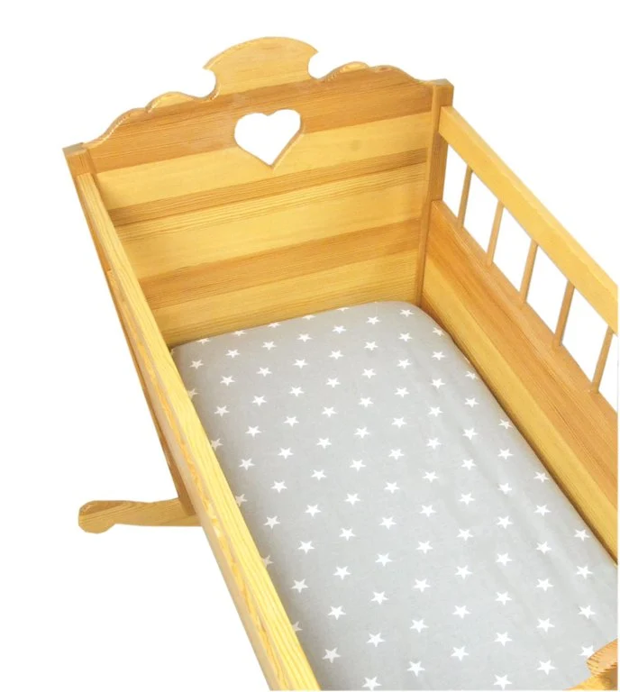 BABYLUX Spannbettlaken 40x90 cm Bettlaken Spannbetttuch Beistellbett 91. Sterne Grau