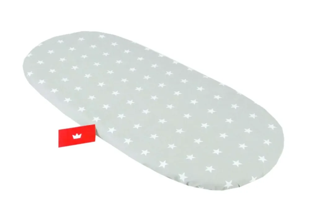 BABYLUX Spannbettlaken für Kinderwagen Spannbetttuch Bettlaken 91. Sterne Grau