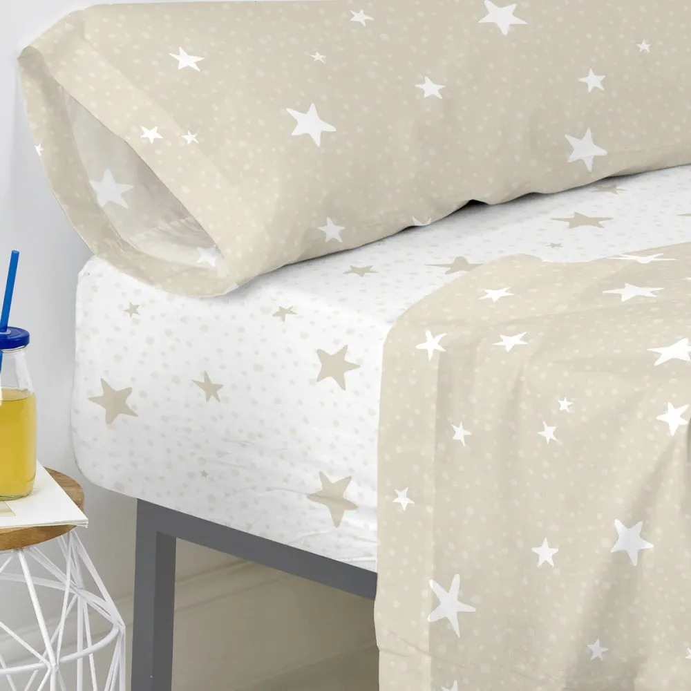 Bettlaken HappyFriday BASIC KIDS Beige 105 x 200 x 32 cm