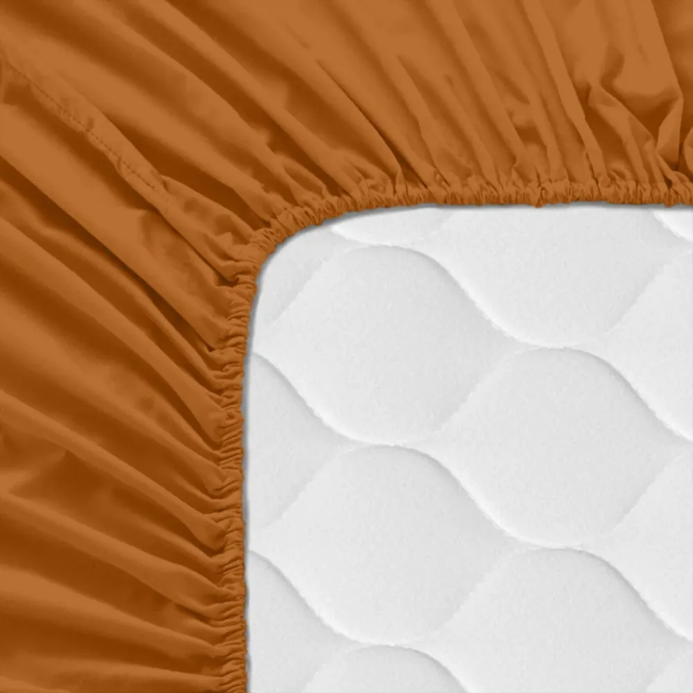 Bettlaken HappyFriday BASIC Terrakotta 200 x 200 x 32 cm