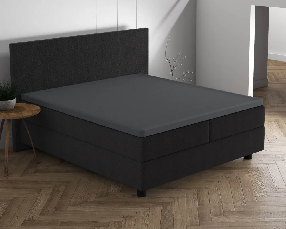 Doppelt Jersey 220 gr. Topper Spannbettlaken Anthrazit 160/180 x 200/220 cm