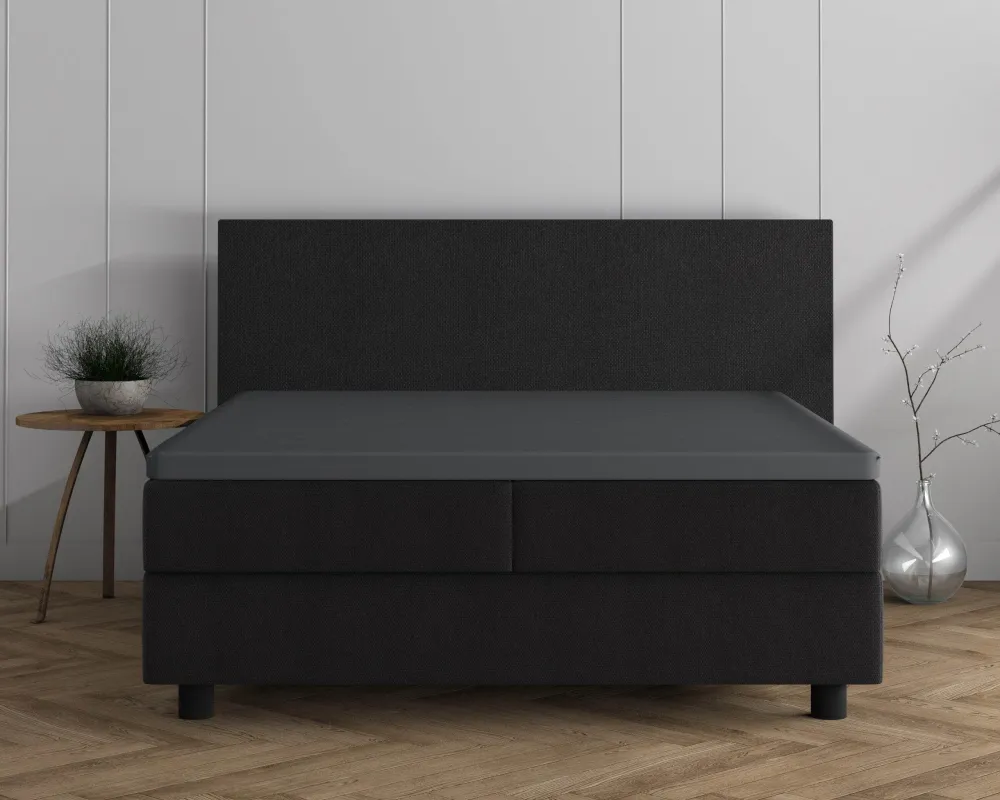 Doppelt Jersey 220 gr. Topper Spannbettlaken Anthrazit 160/180 x 200/220 cm