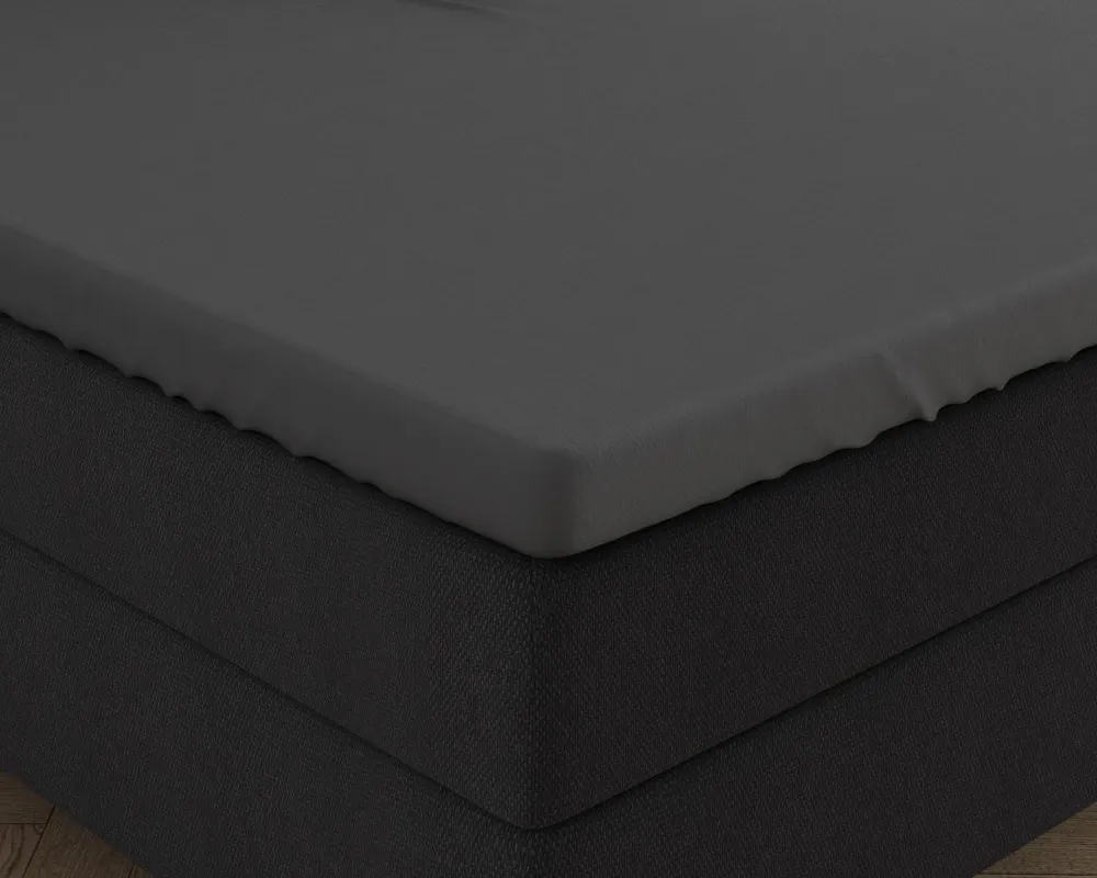 Doppelt Jersey 220 gr. Topper Spannbettlaken Anthrazit 160/180 x 200/220 cm