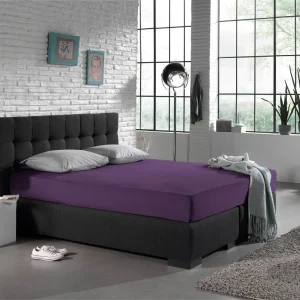 Einzel Jersey 135 gr. Spannbettlaken Lila 190/200 x 200/220 cm