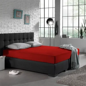 Einzel Jersey 135 gr. Spannbettlaken Rot 140 x 200 cm